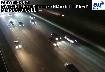 GDOT-0487: I-75 S before SR120Alt/NMariettaPkwy MM 265.3 (Cobb)