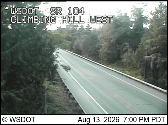 SR 104 at MP 13.1: Climbing Hill Looking East