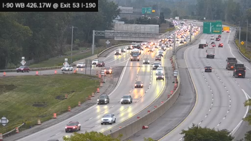I-90 MP 426.17W WB at Interchange 53 (I-190 Junction) View 2