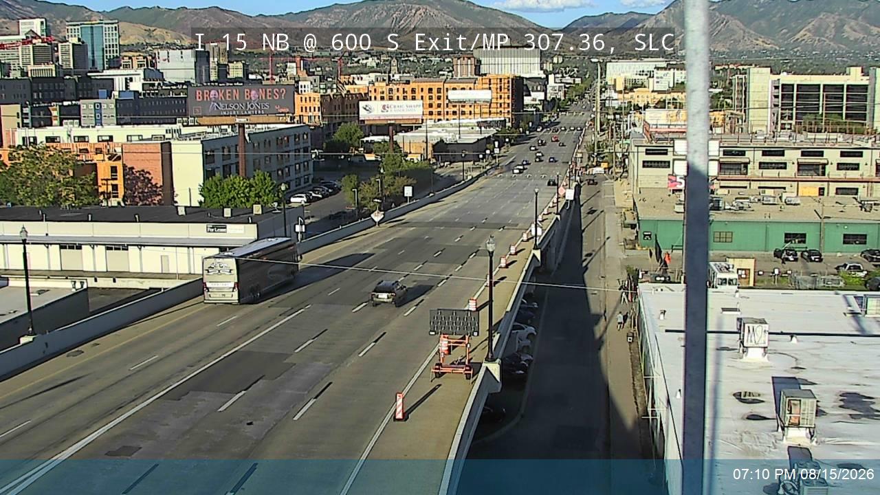 I-15 NB @ 600 S Exit / MP 307.36, SLC