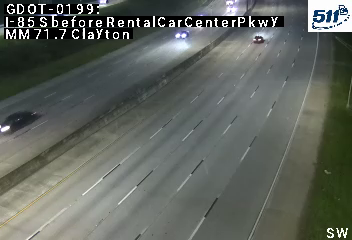GDOT-0199: I-85 S before RentalCarCenterPkwy MM 71.7 (Clayton)