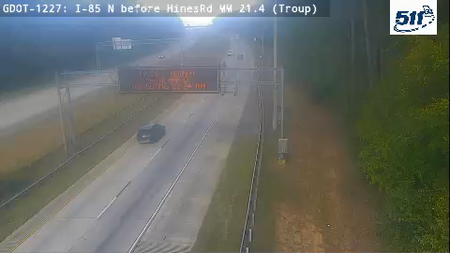 GDOT-1227: I-85 N before HinesRd MM 21.4 (Troup)