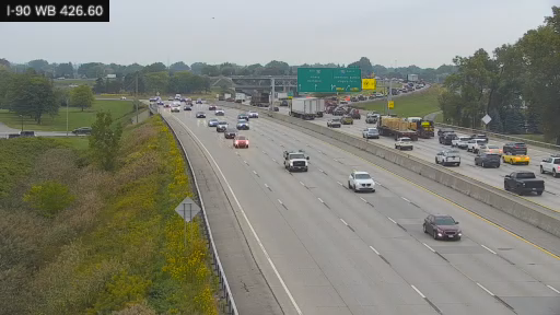 I-90 MP 426.60 WB at Interchange 53 (I-190 Junction) 4th Lane Section