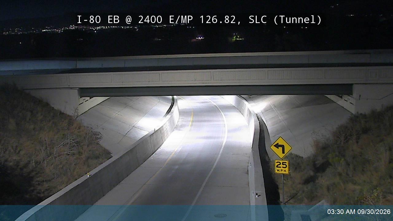 I-80 EB @ 2400 E / MP 126.82, SLC (Tunnel)