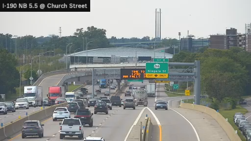 I-190 MP 005.50 NB at Interchange 7 (Church Street)