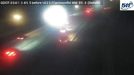 GDOT-0041: I-85 S before US23/ClarimontRd MM 90.9 (DeKalb)