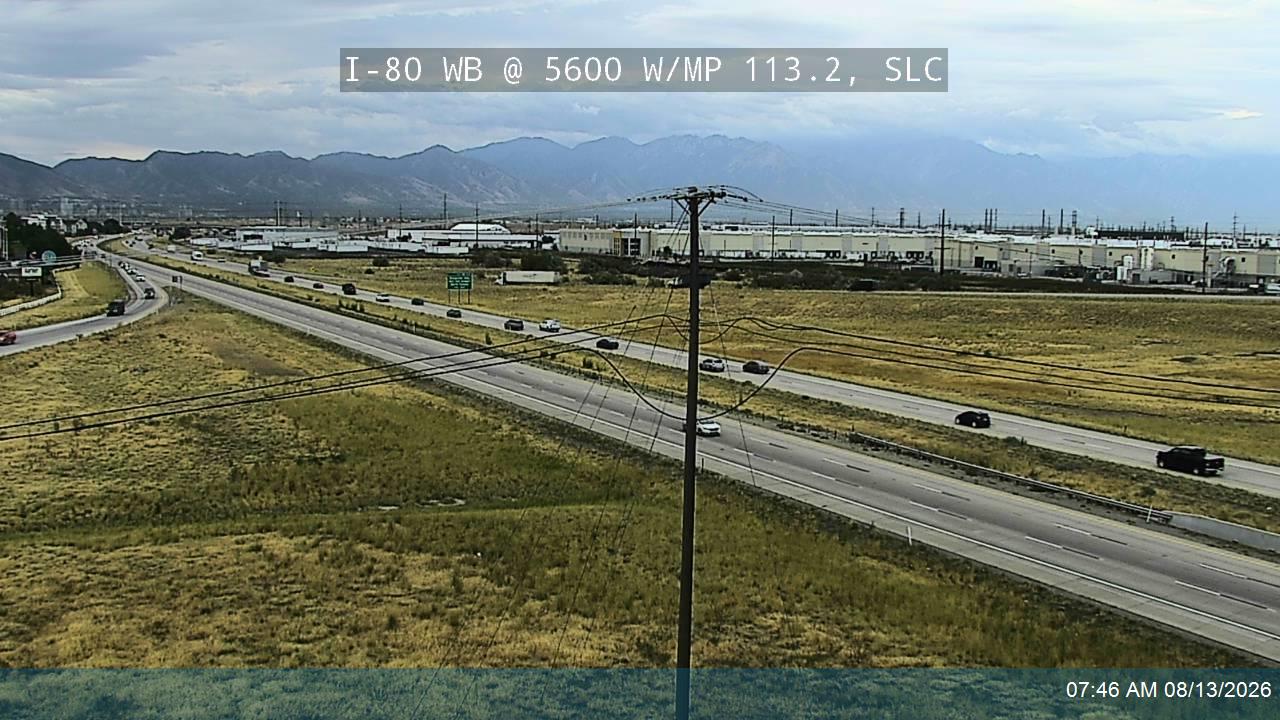 I-80 WB @ 5600 W / SR-172 / MP 113.2, SLC   