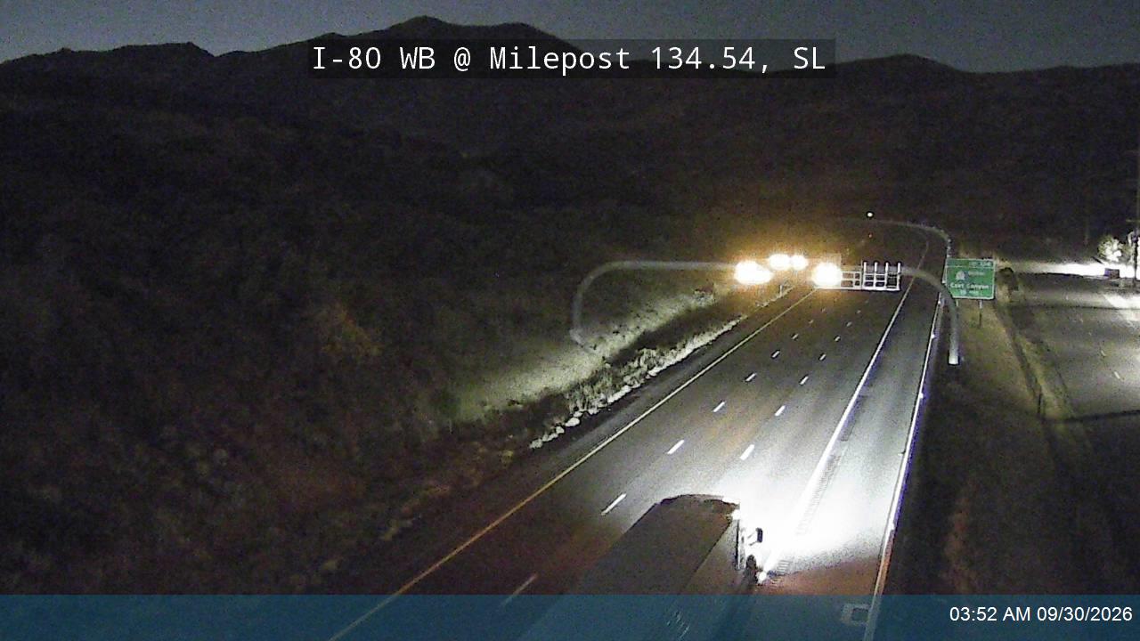 I-80 / Parleys Canyon WB @ Mountain Dell / MP 134.54, SL