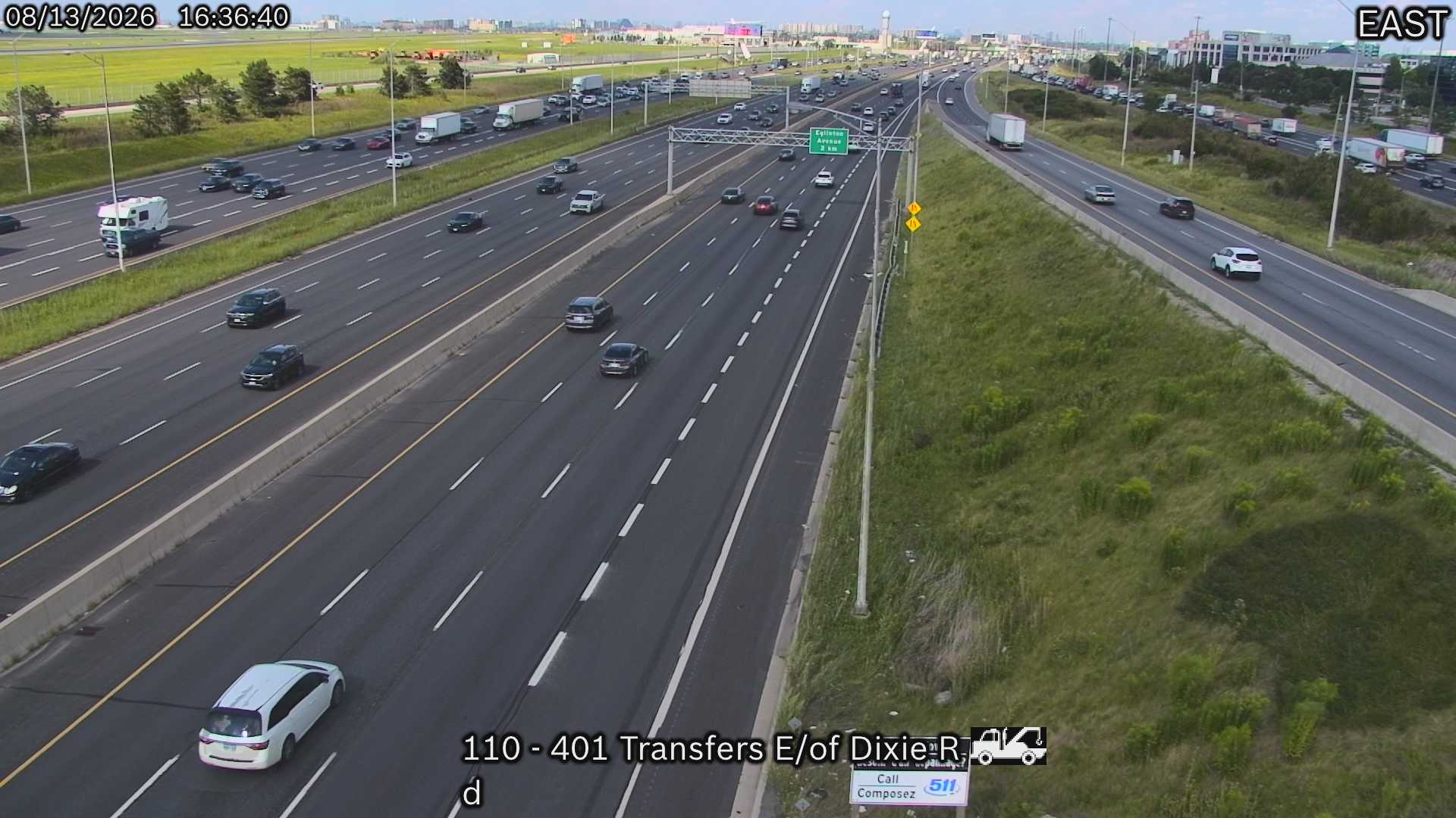 Highway 401 near Transfer (East of Dixie)