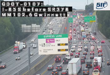 GDOT-0107: I-85 S before SR378 MM 102.6 (Gwinnett)