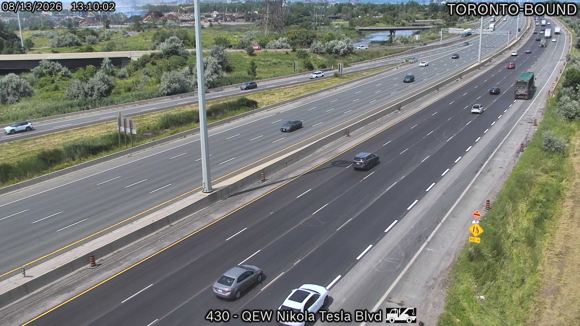 QEW near Nikola Tesla Boulevard