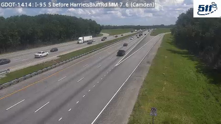 GDOT-1414: I-95 S before HarrietsBluffRd MM 7.6 (Camden)