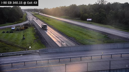 I-90 MP 340.15 EB at Interchange 43 (Manchester)