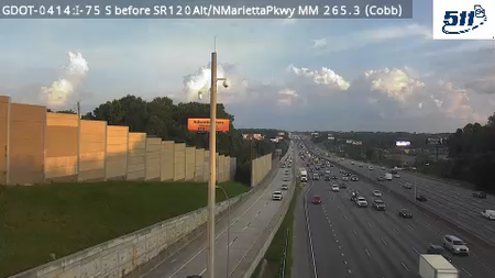 GDOT-0414: I-75 S before SR120Alt/NMariettaPkwy MM 264.9 (Cobb)