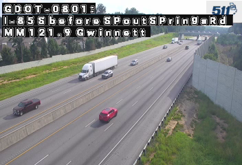 GDOT-0801: I-85 S before SpoutSpringsRd MM 121.8 (Gwinnett)