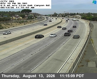 I-10 : (283) 0.5 mi w/o Live Oak Canyon Rd.