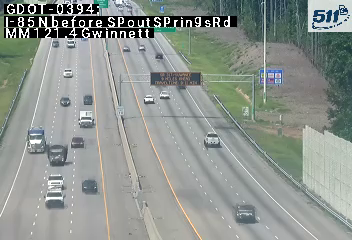 GDOT-0394: I-85 N before SpoutSpringsRd MM 121.3 (Gwinnett)