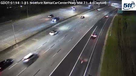 GDOT-0198: I-85 N before RentalCarCenterPkwy MM 71.4 (Clayton)