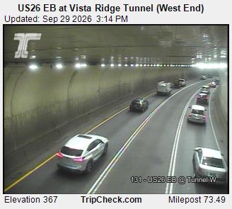 US26 EB at Vista Ridge Tunnel (West End)