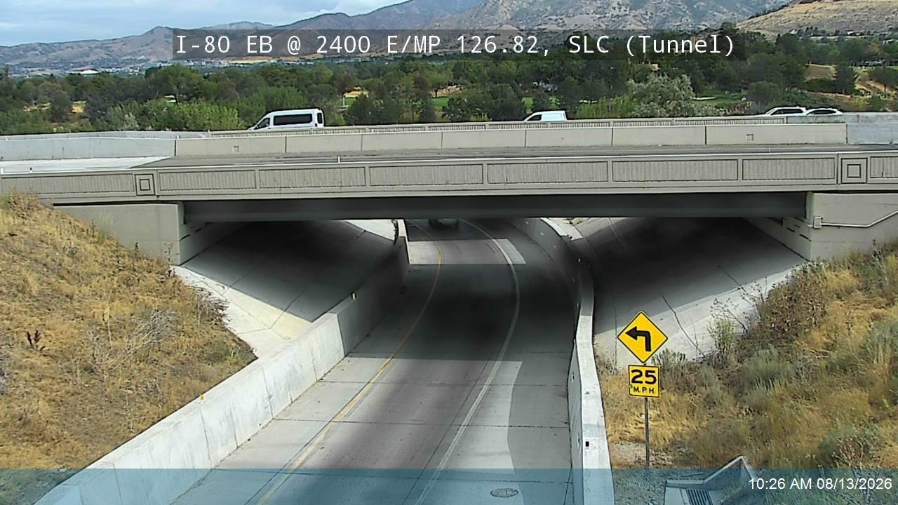 I-80 EB @ 2400 E / MP 126.82, SLC (Tunnel)                                                          