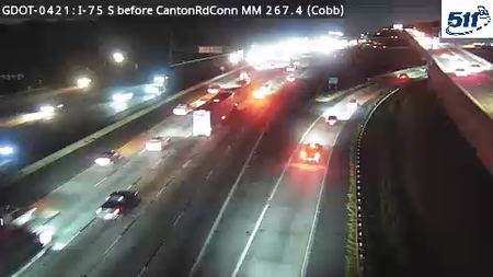 GDOT-0421: I-75 S before CantonRdConn MM 267.4 (Cobb)