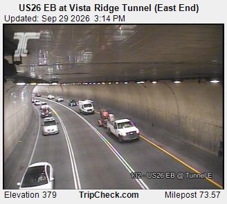 US26 EB at Vista Ridge Tunnel (East End)