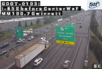 GDOT-0103: I-85 S before CenterWay MM 100 (Gwinnett)