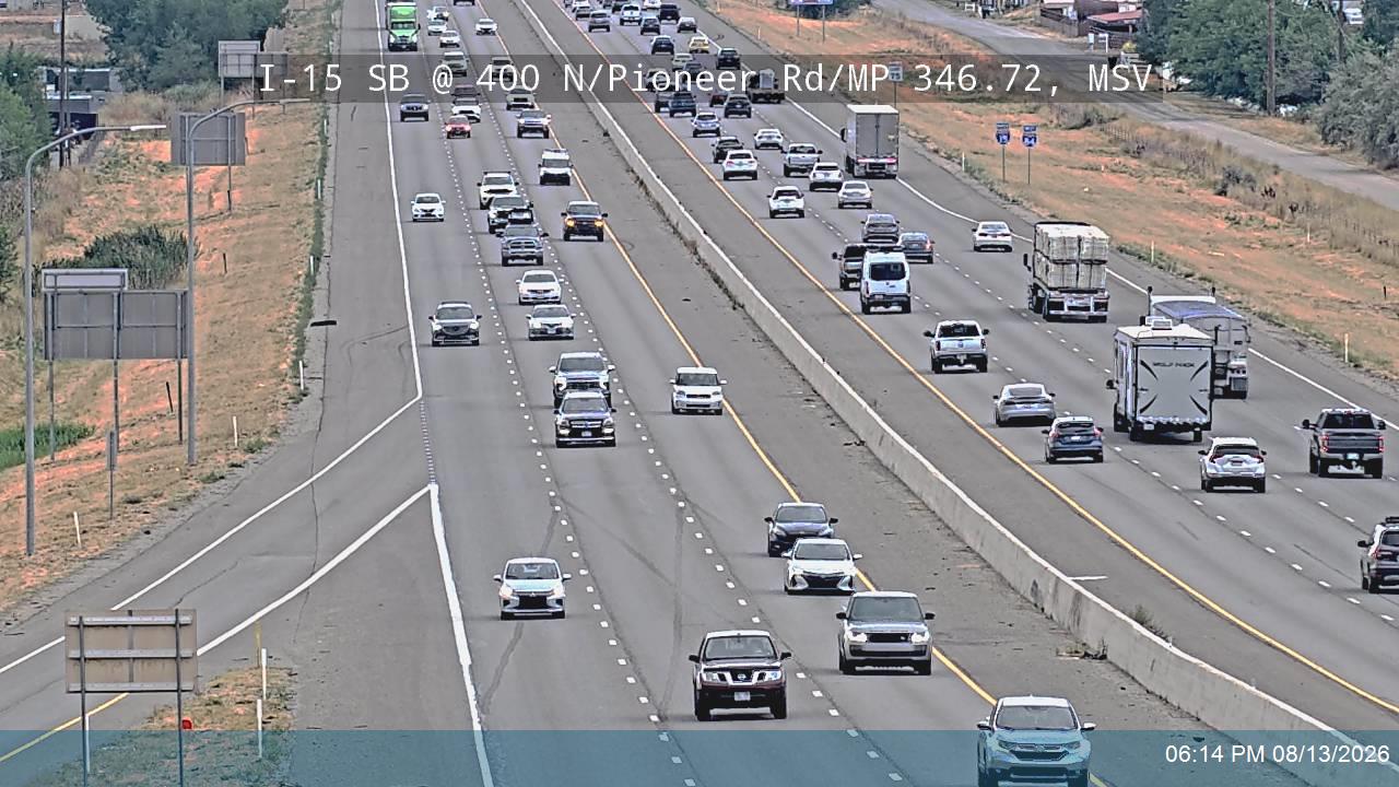 I-15 SB @ 400 N / Pioneer Rd / MP 346.72, MSV 