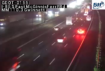 GDOT-0155: I-85 S past McGinnisFerryRd MM 110.3 (Gwinnett)
