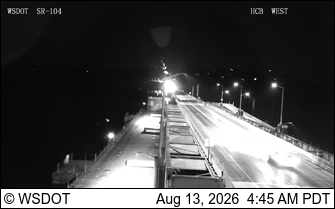 SR 104 at MP 14.7: Hood Canal Bridge Looking West