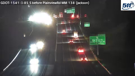 GDOT-1541: I-85 S before PlainviewRd MM 138 (Jackson)