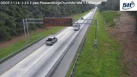 GDOT-1124: I-20 E past PleasantRidgeChurchRd MM 14.9 (Carroll)