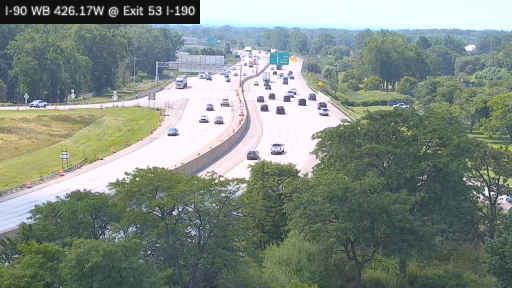 I-90 MP 426.17W WB at Interchange 53 (I-190 Junction) View 2