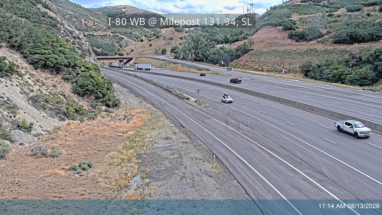 I-80 / Parley's Canyon WB @ Milepost 131.94, SL                                                     