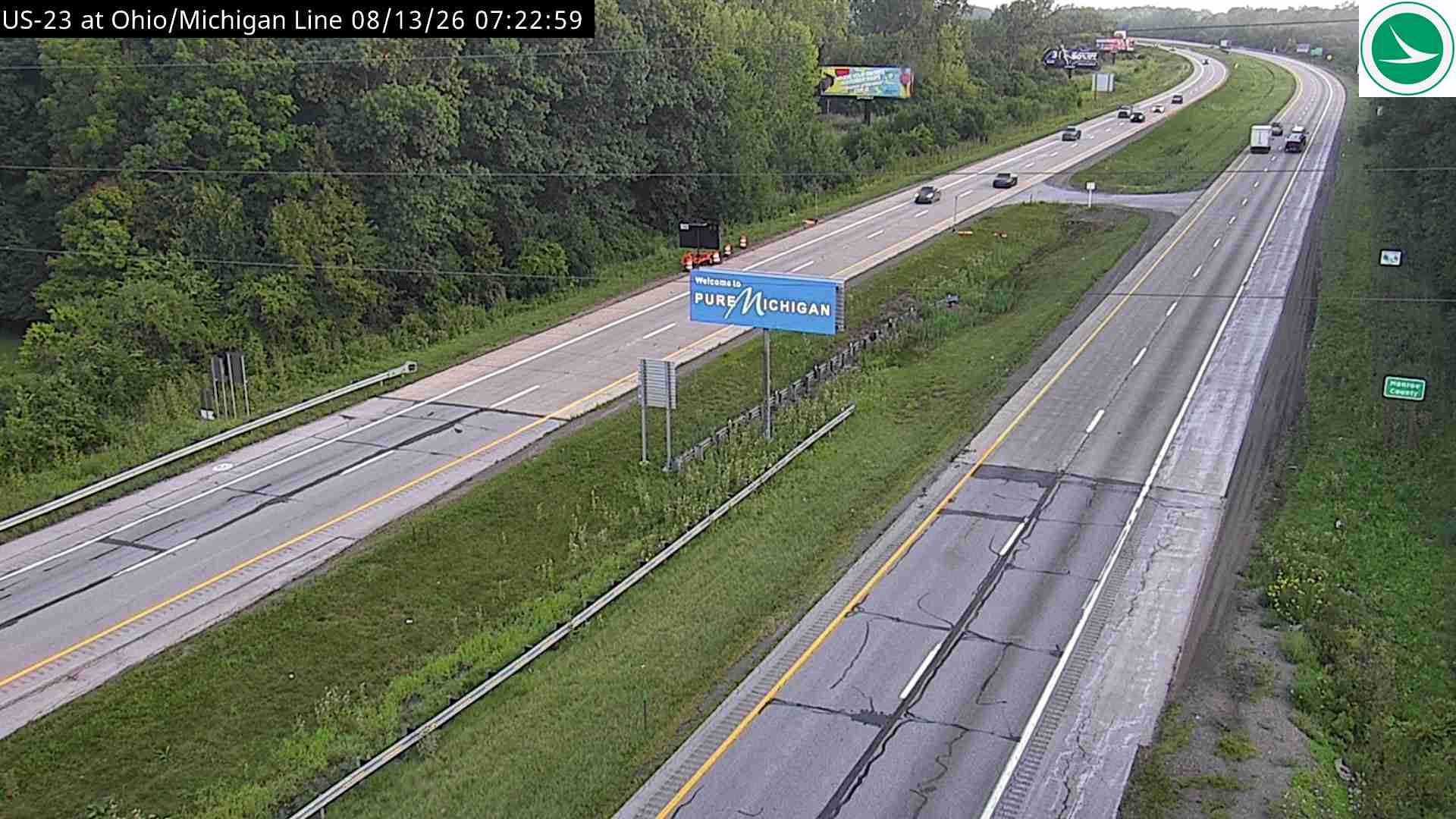 US-23 at Ohio/Michigan Line