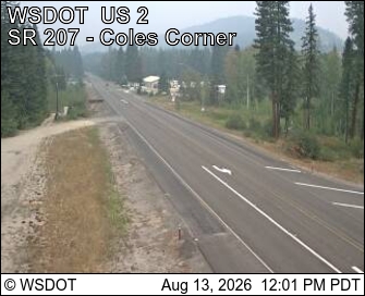 US 2 at MP 84.5: SR 207 Coles Corner looking West
