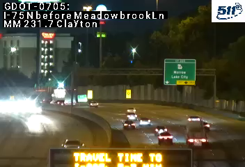 GDOT-0705: I-75 N before MeadowbrookLn MM 231.7 (Clayton)