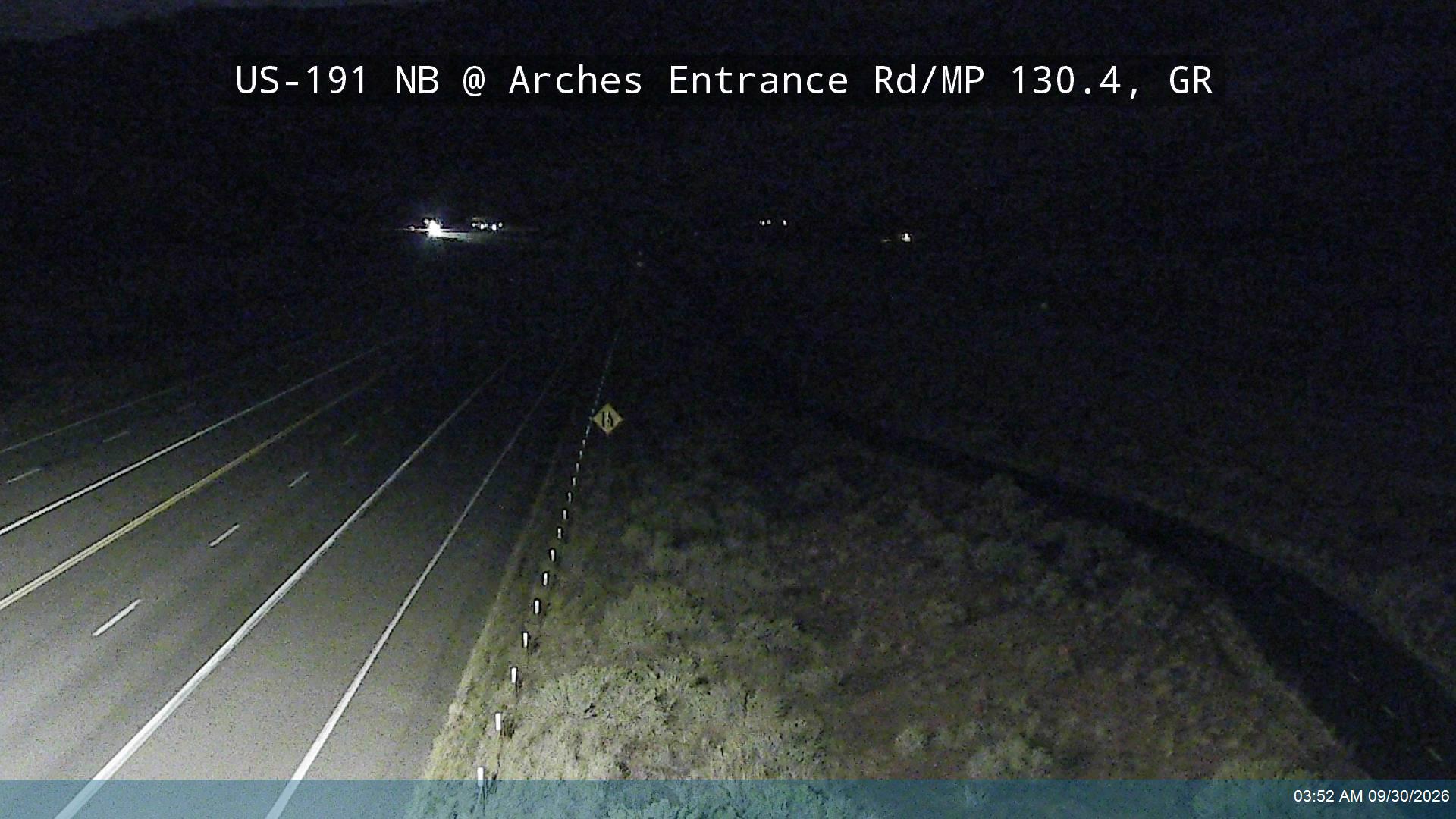 US-191 NB @ Arches Entrance Rd / MP 130.28, GR