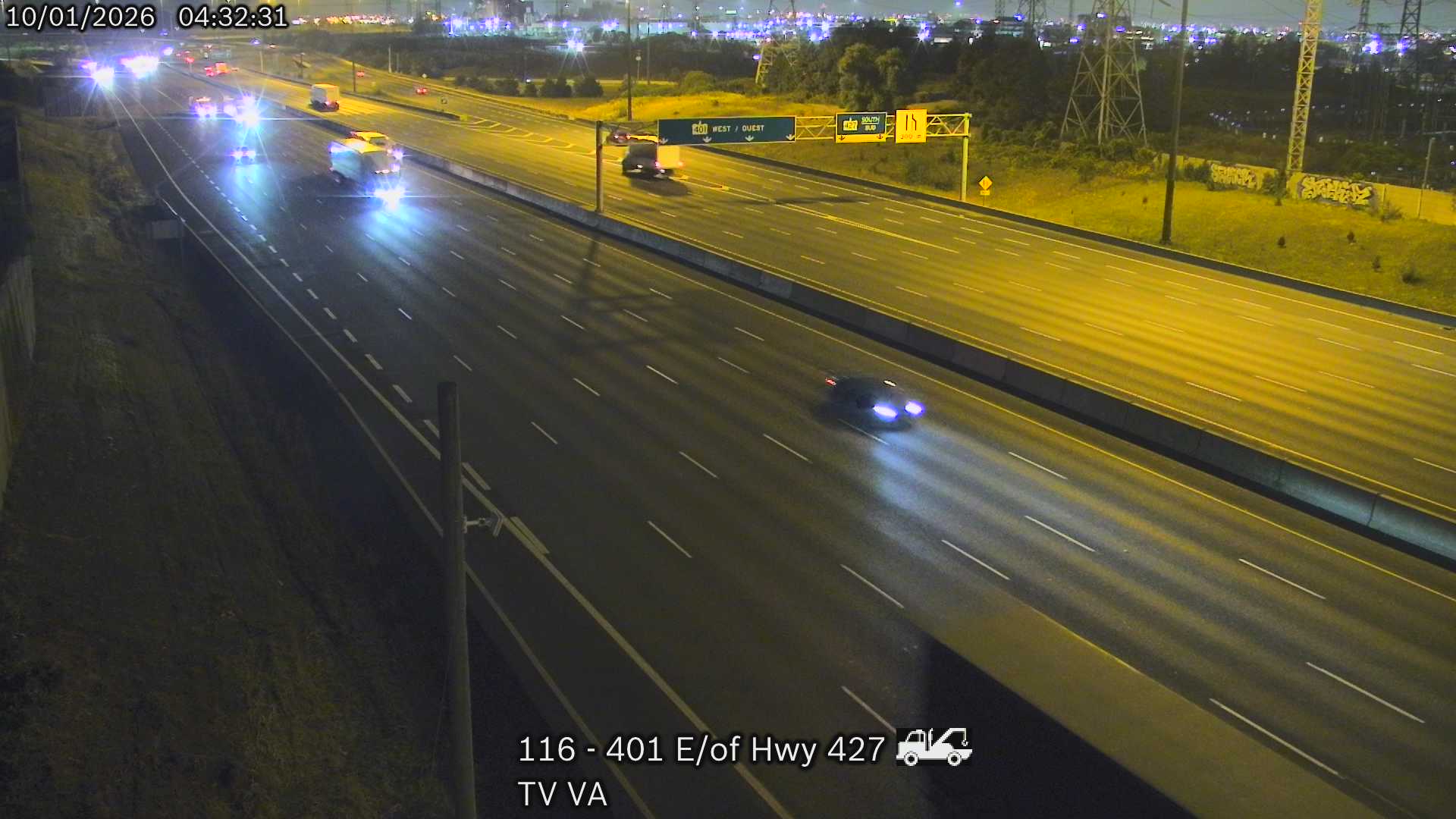 Highway 401 East of Highway 427