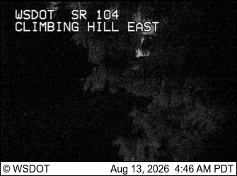 SR 104 at MP 13.1: Climbing Hill Looking West