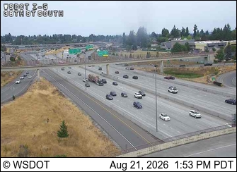 I-5 at MP 131.8: S 38th St looking South