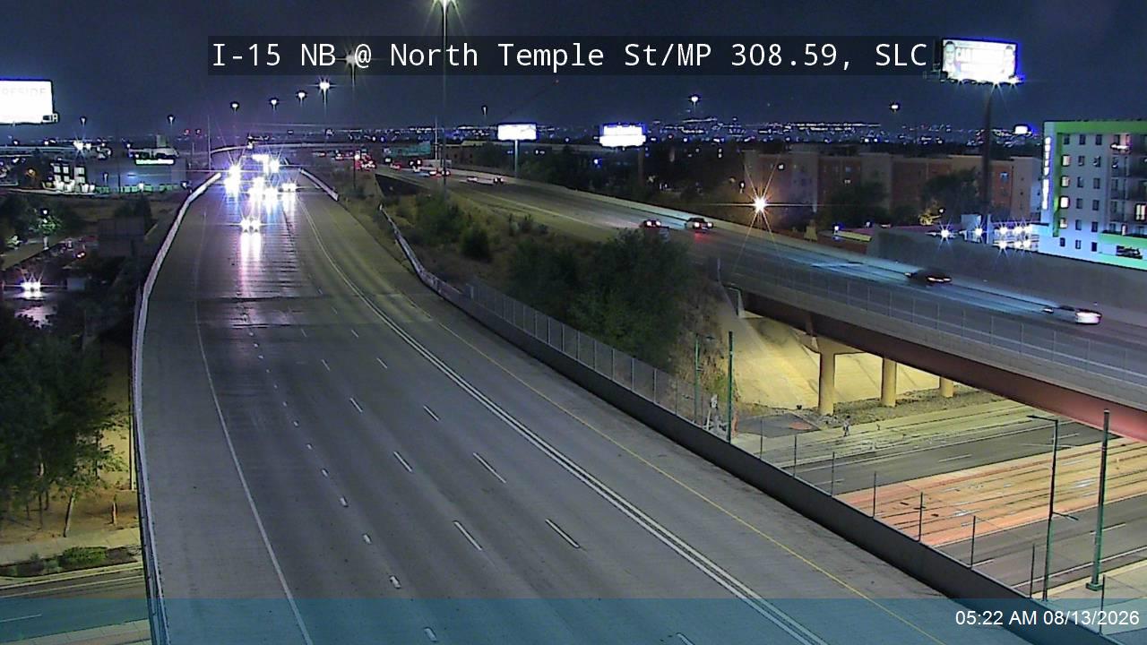 I-15 NB @ North Temple St / MP 308.59, SLC