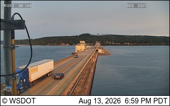 SR 104 at MP 14.7: Hood Canal Bridge Looking East