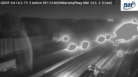 GDOT-0414: I-75 S before SR120Alt/NMariettaPkwy MM 265.3 (Cobb)