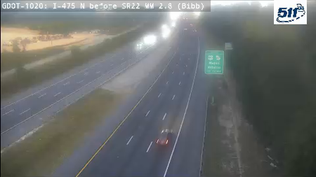 GDOT-1020: I-475 N before SR22 MM 3.3 (Bibb)