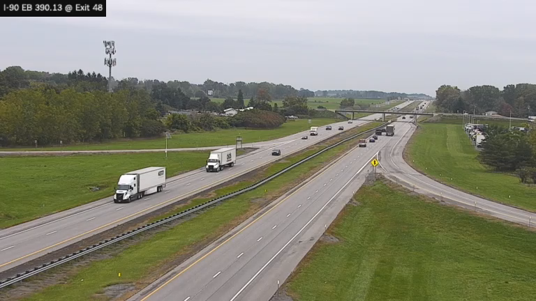 I-90 MP 390.13 EB at Interchange 48 (Batavia)