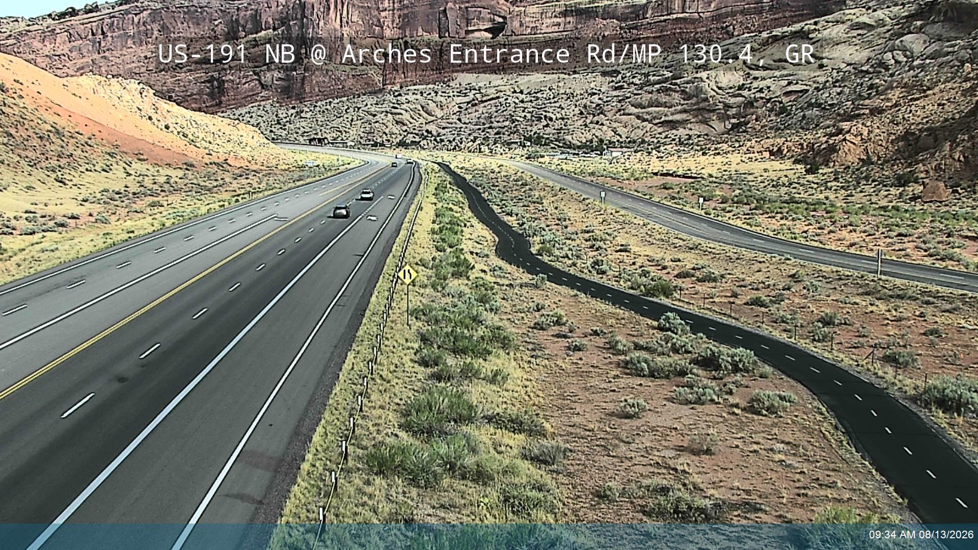 US-191 NB @ Arches Entrance Rd / MP 130.28, GR                                                      