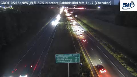 GDOT-0568: I-575 N before RabbitHillRd MM 11.7 (Cherokee)