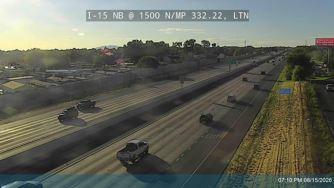 I-15 NB @ 1500 N / MP 332.22, LTN                                                                   