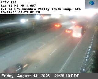 I-15 : (299) 0.6 mi N/O Rainbow Valley Truck Insp. Sta